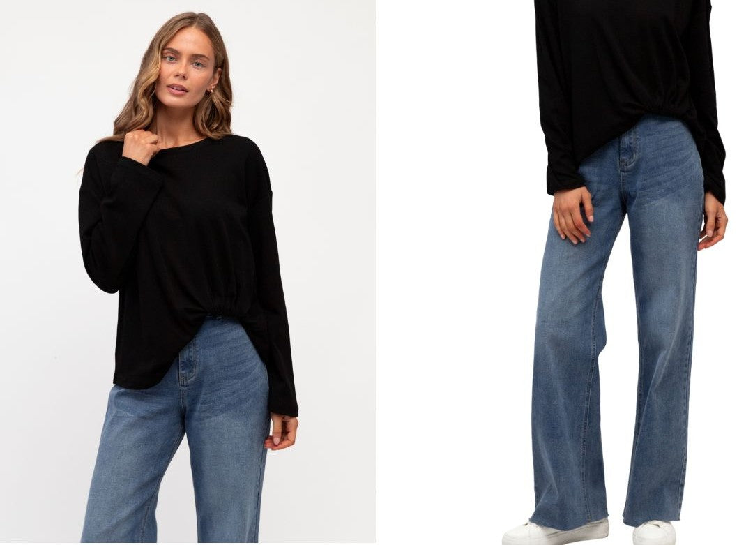 Label of Love Long Sleeve Easy Tuck Tee - Assorted
