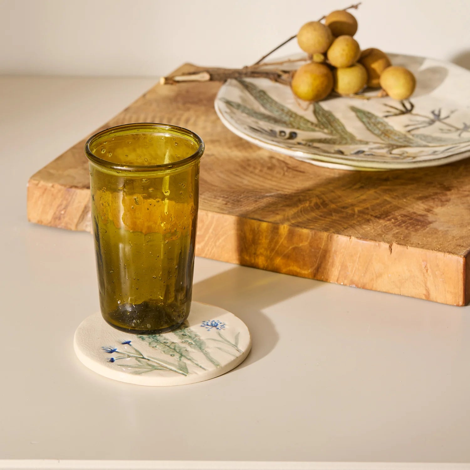 Madras Botanical Ceramic Coaster - The Tribe - Swan Valley