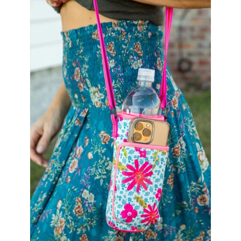 Natural Life Water Bottle Carrier Pink Patchwork